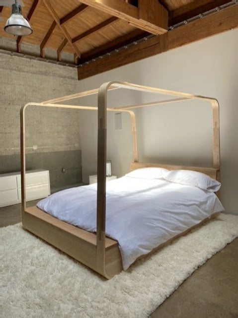 Laminated maple canopy bed